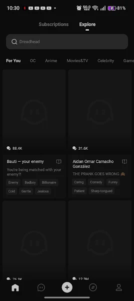 Poly AI Android screenshot showing conversation layout